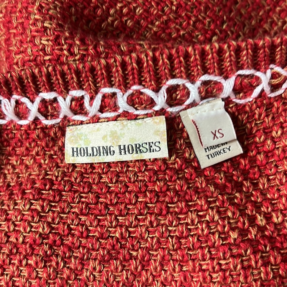 ANTHROPOLOGIE HOLDING HORSES Red Knit Sleeveless Dress XS - Picture 7 of 8